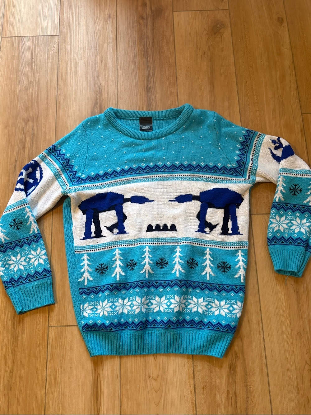 Star Wars Turquoise and Navy AT-AT Crewneck Sweater - Men